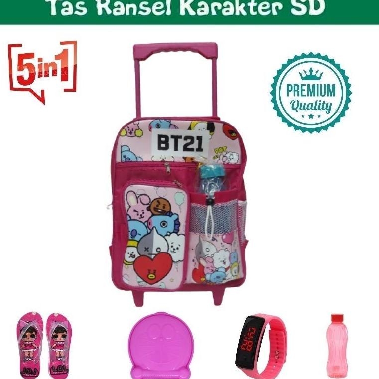 [Star] Bxs06 BTS tas troli tas dorong tas koper motif bts ransel anak .,,.,.,