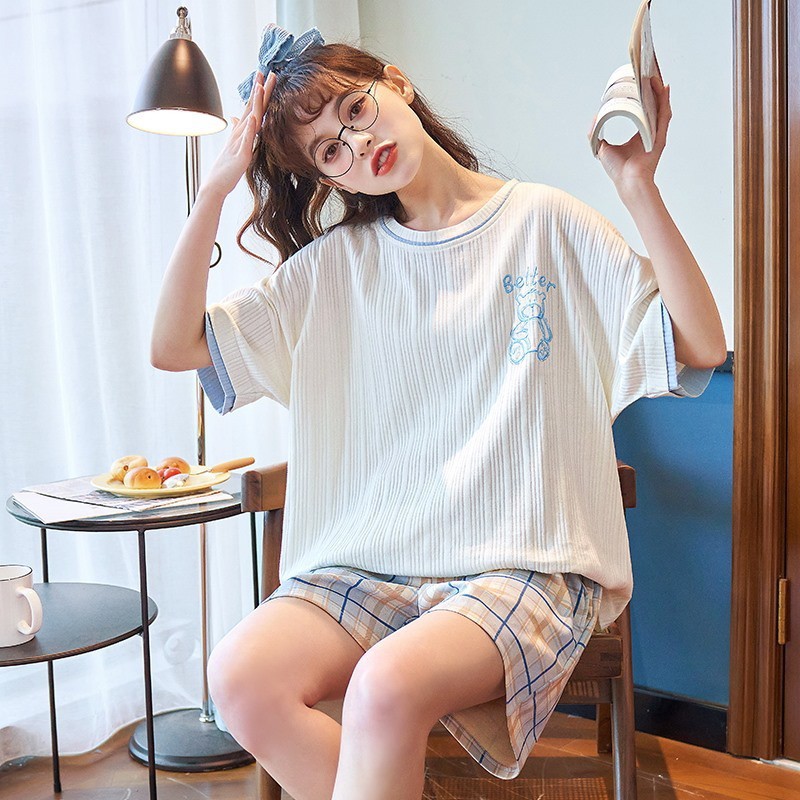 Baju tidur / piyama / baju santai wanita import korea murah BTB036 motif lucu