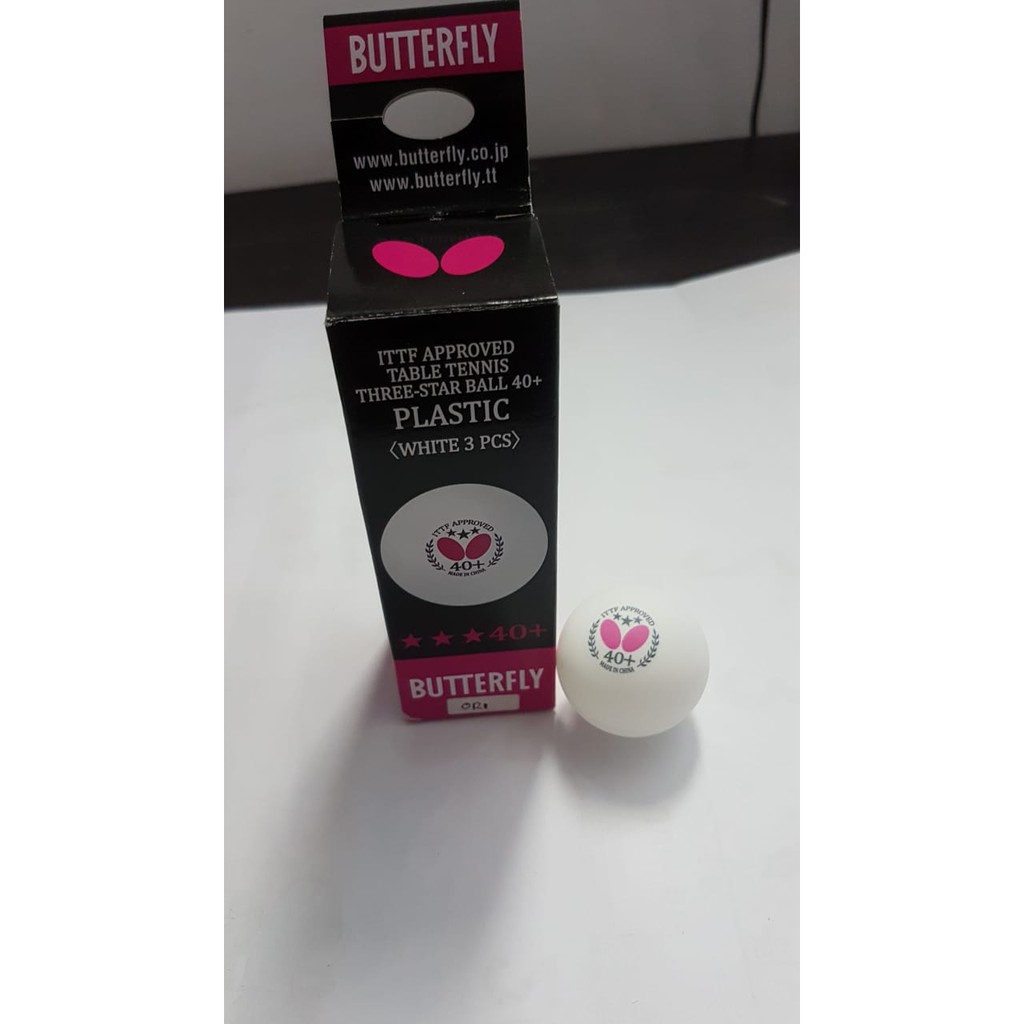 BOLA PINGPONG TENNIS MEJA BUTTERFLY 3B ORI 40+ PUTIH