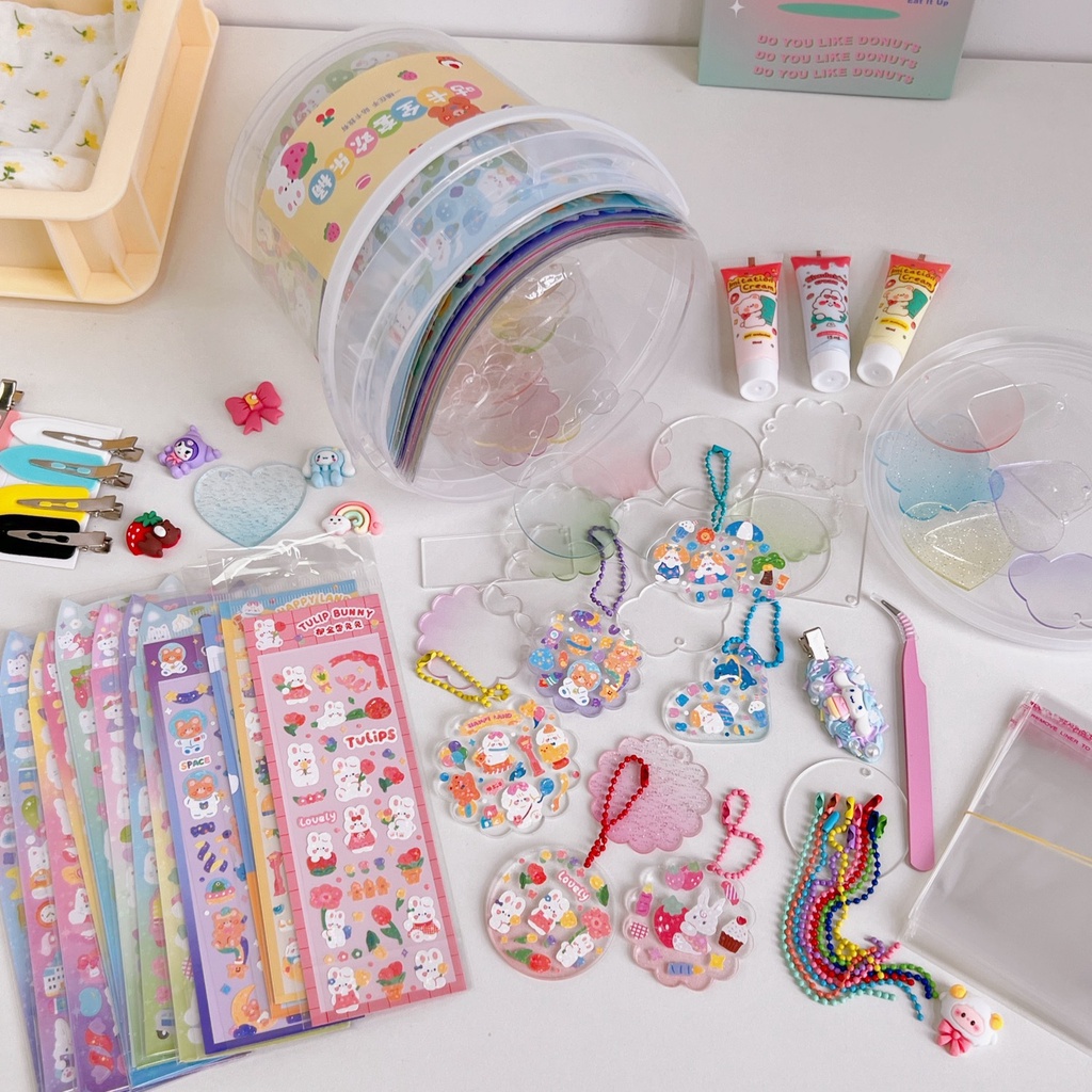 60 / 101 / 137 / 172 PCS / Set Stiker Bingkai Kartu Goo Motif Bunga Gaya Korea Untuk Dekorasi