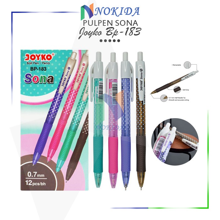 

Nokida Pulpen Sona Joyko BP-183/12 pcs / Ballpoint Pena Pen 0.7 mm/1 Pack