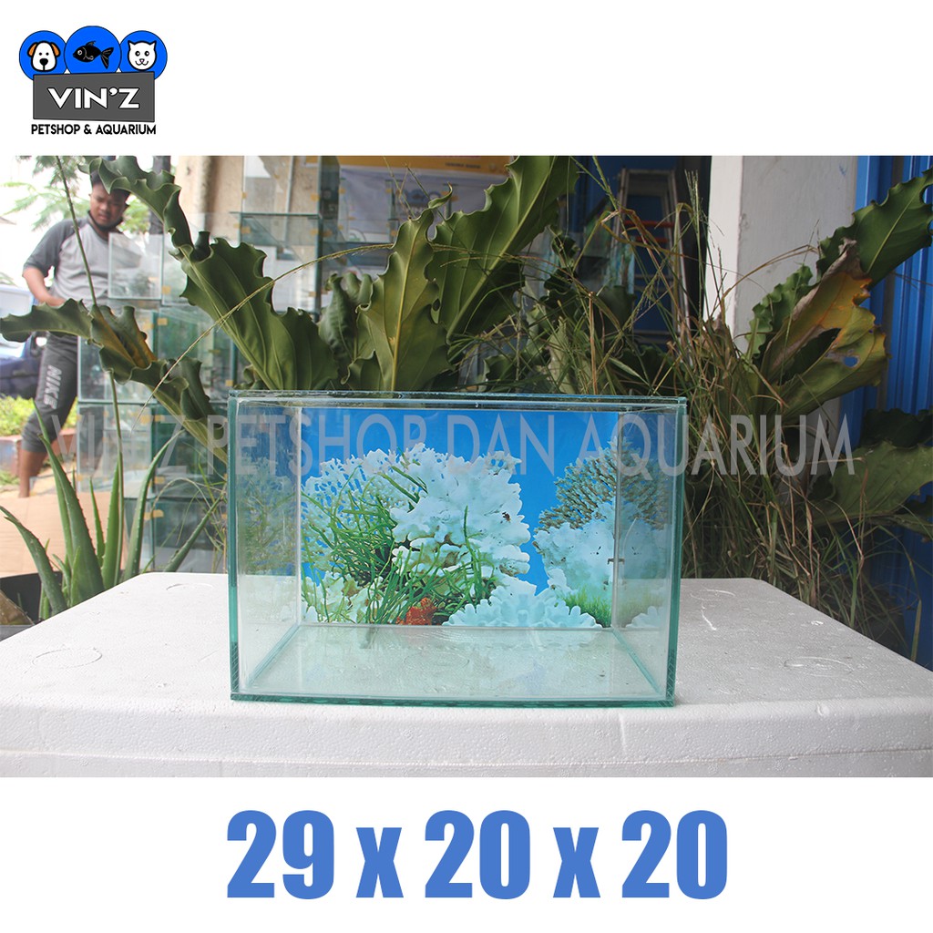Aquarium Kaca Ukuran 29 x 20 x 20  KHUSUS GRAB ONLY 