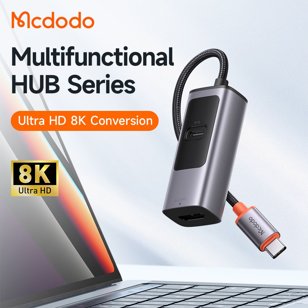 MCDODO Type C Hub 2 in 1 HU-1130 PD 100W + HDMI 3.0 Docking Station - Garansi Resmi 6 Bulan