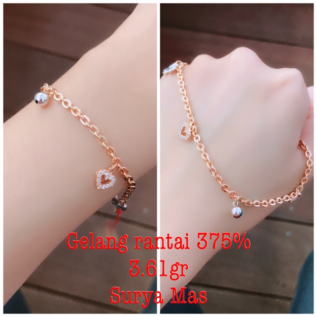 Gelang rantai emas 375%