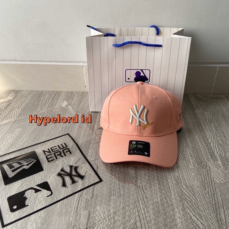 Topi Ny Newyork Cap Pink Logo White Yankess