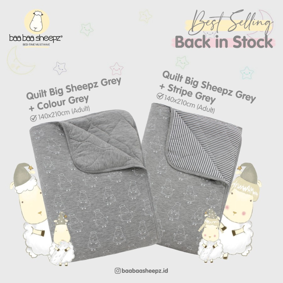 Baa Baa Sheepz Quilt Blanket Limited Big Sheepz Grey