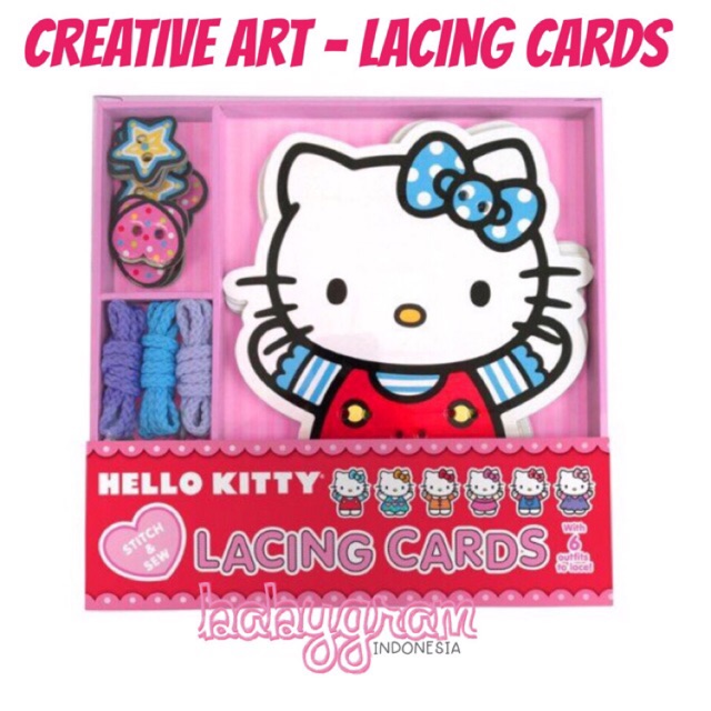 Buku Anak Bacaan Import / Buku Edukasi anak Hello Kitty Lacing Cards