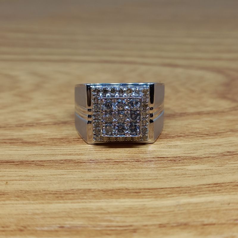 cincin perak pria full berlian + memo