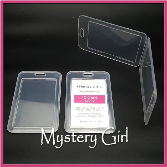 Mysterygirl - Id Card Holder Plastik Frame Casing BOX Tempat Id Card Name Tag Lanyard  tempat Gantungan