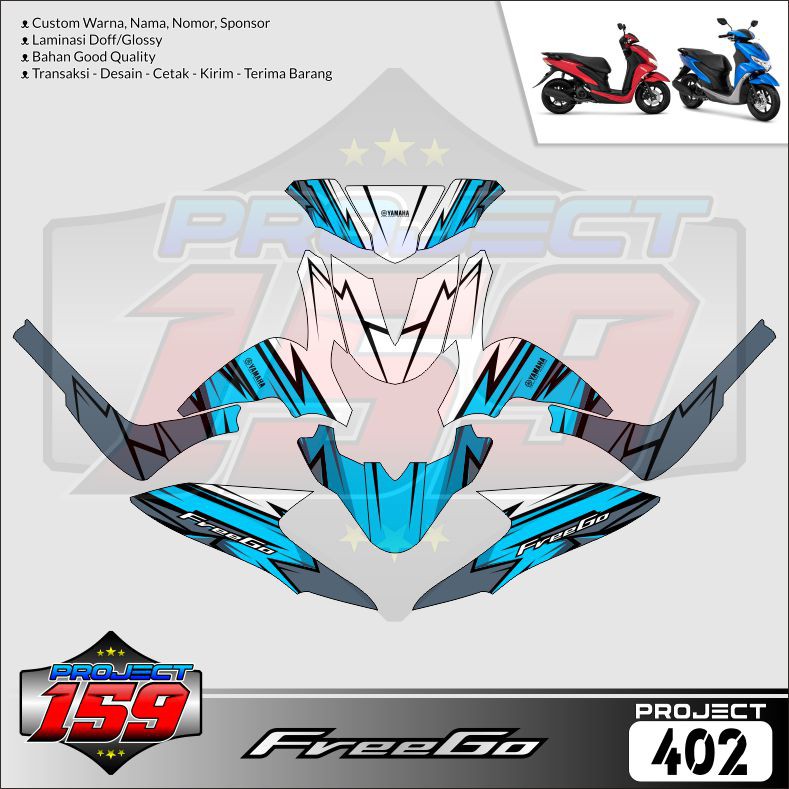 Sticker Decal Freego - Project 402 Grey x Sky Blue Livery