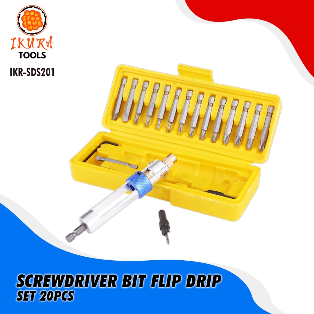 IKURA SDS201 Mata Bor Obeng Set 20pcs Screwdriver Bit Flip Bolak Balik