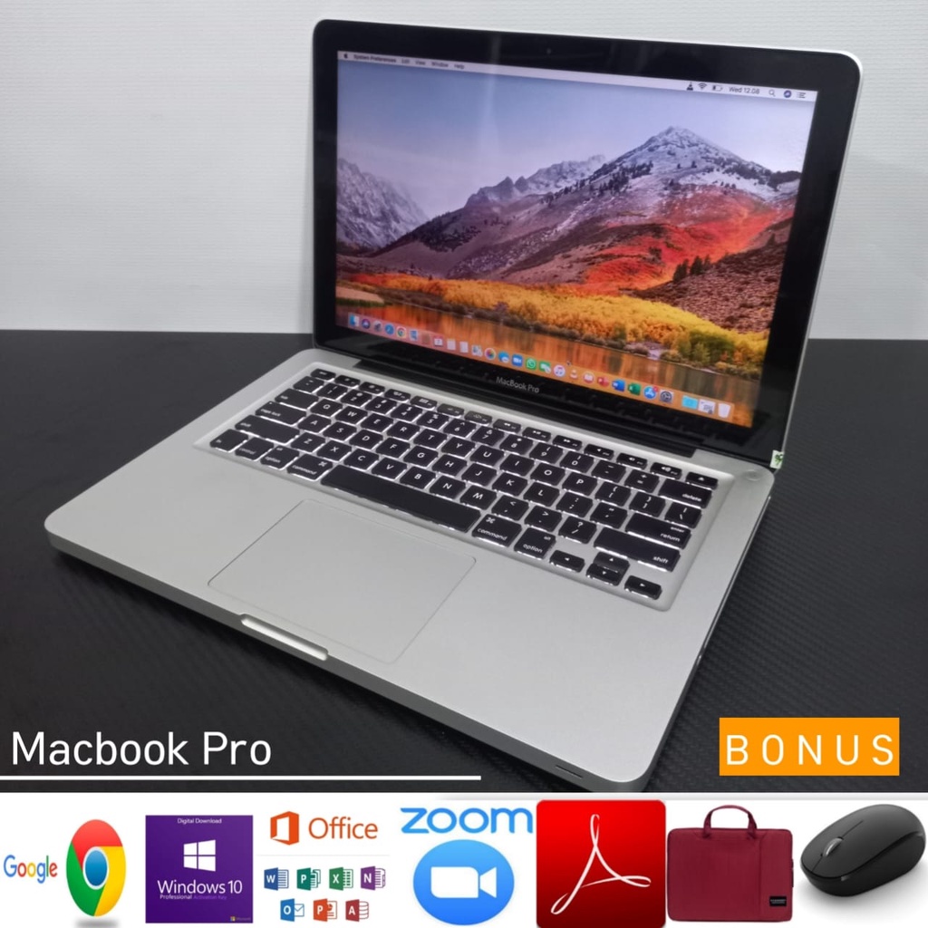 Macbook Pro A1278 2012 Intel Core i7 Ram 8GB SSD 128GB + 256GB MacOS CPu 2.9GHz