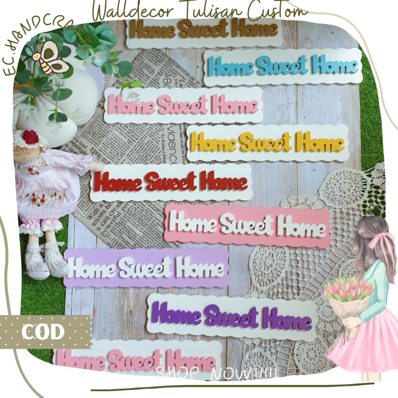 Tulisan Kayu Custom Home Sweet Home