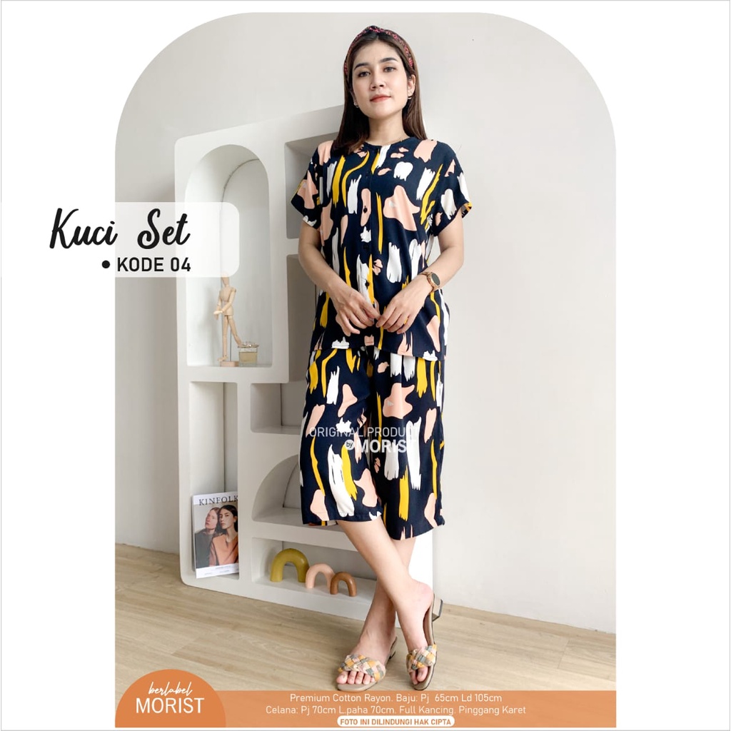 SETELAN WANITA CASUAL LENGAN PENDEK MOTIF SUPER GEMES ~ BAHAN PREMIUM COTTON RAYON ~ KUCI SET KODE #