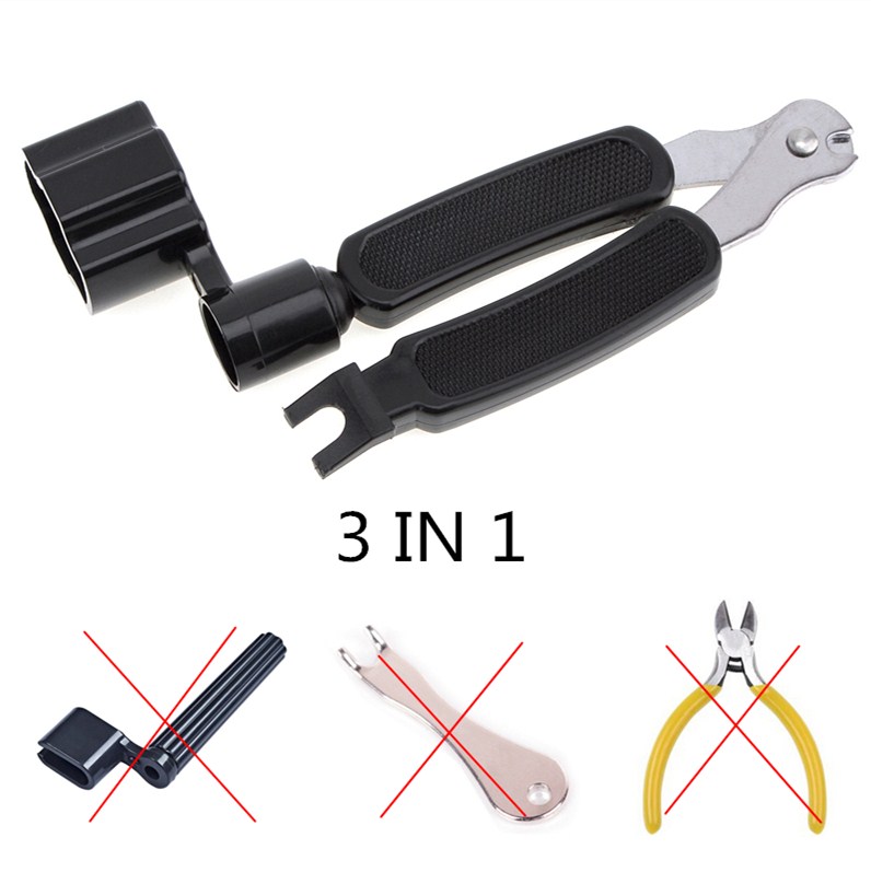 ⭐ready⭐3 in 1 Guitar Peg String Winder + String Pin Puller + String Cutter Guitar Tool Set Aksesoris Gitar