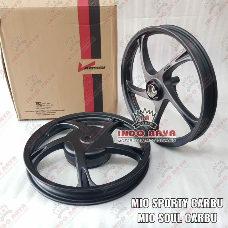 velg Racing V Rossi 14 x 160/140, Mio sporty carbu dan Mio soul carbu 1set depan belakang