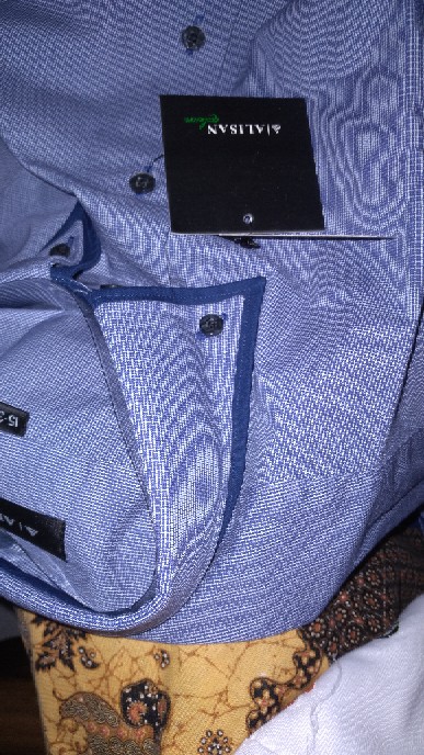 Kemeja Alisan Motif ,slimfit Lengan Panjang Size 14,5 - 16