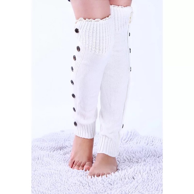 IMPORT Leg Warmer Button Winter Wool Penghangat Kaki