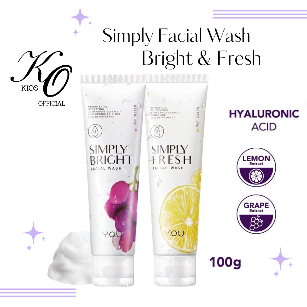 You Basic Skin Care Simply Fresh and Bright Facial Wash 60g &amp; Hy Amino Facial Wash