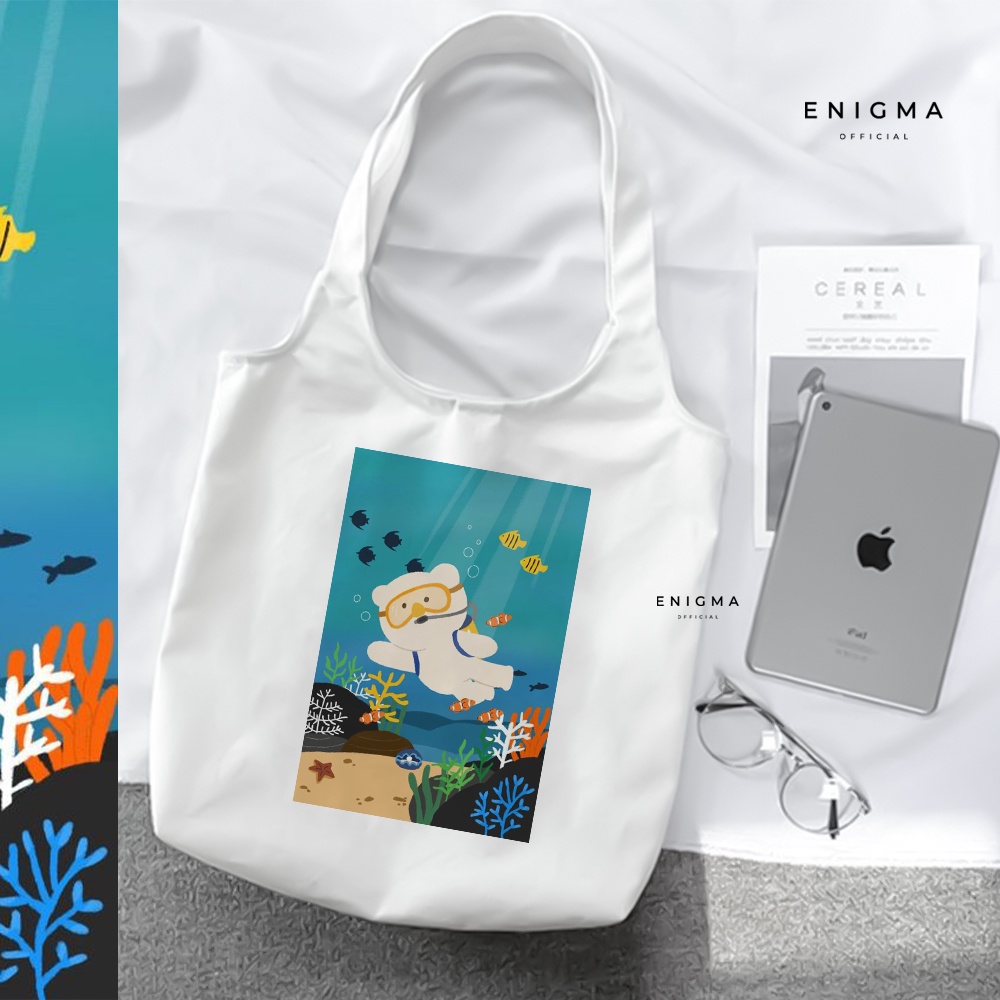 TERBARU TOTEBAG KANVAS PREMIUM ENIGMA TAS WANITA TOTE BAG WANITA TOTEBAG AESTHETIC