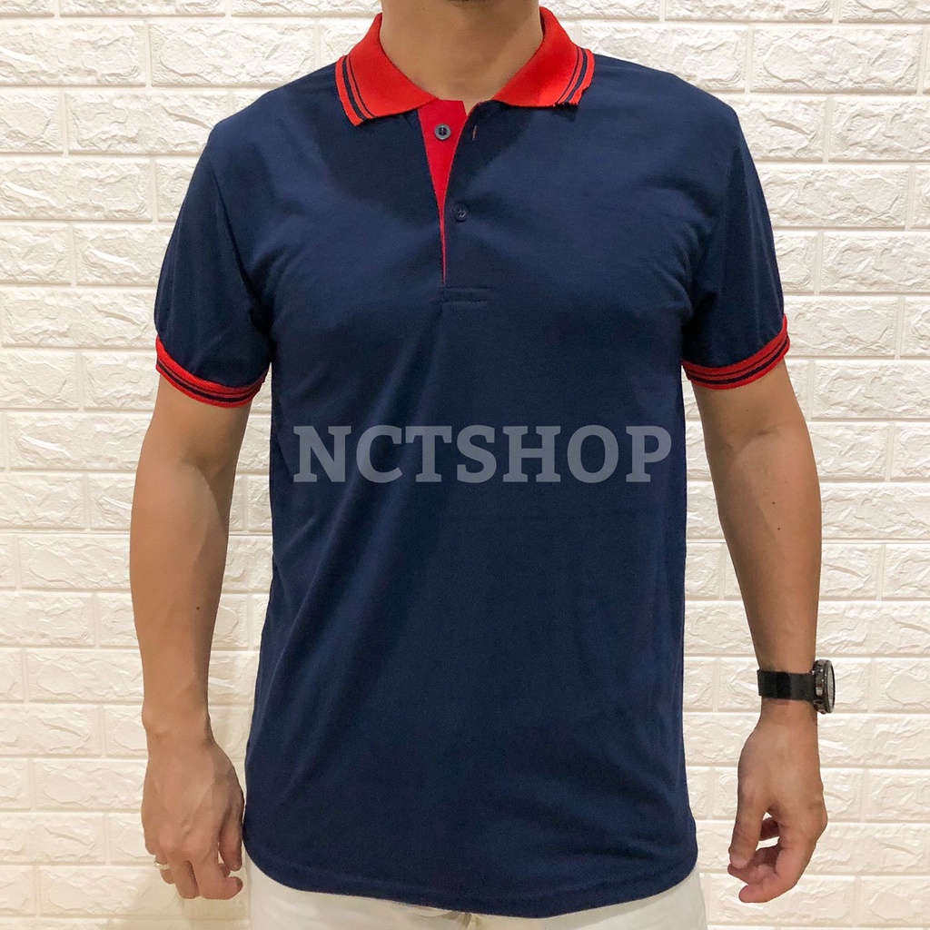 Nctshop Kaos polo bahan PIQUE - polo shirt-Navy