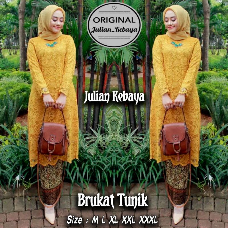 SET KEBAYA BRUKAT TUNIK MODERN / SETELAN BAJU KEBAYA BROKAT WANITA MUSLIM KONDANGAN WISUDA SET ROK PLISKET JUMBO