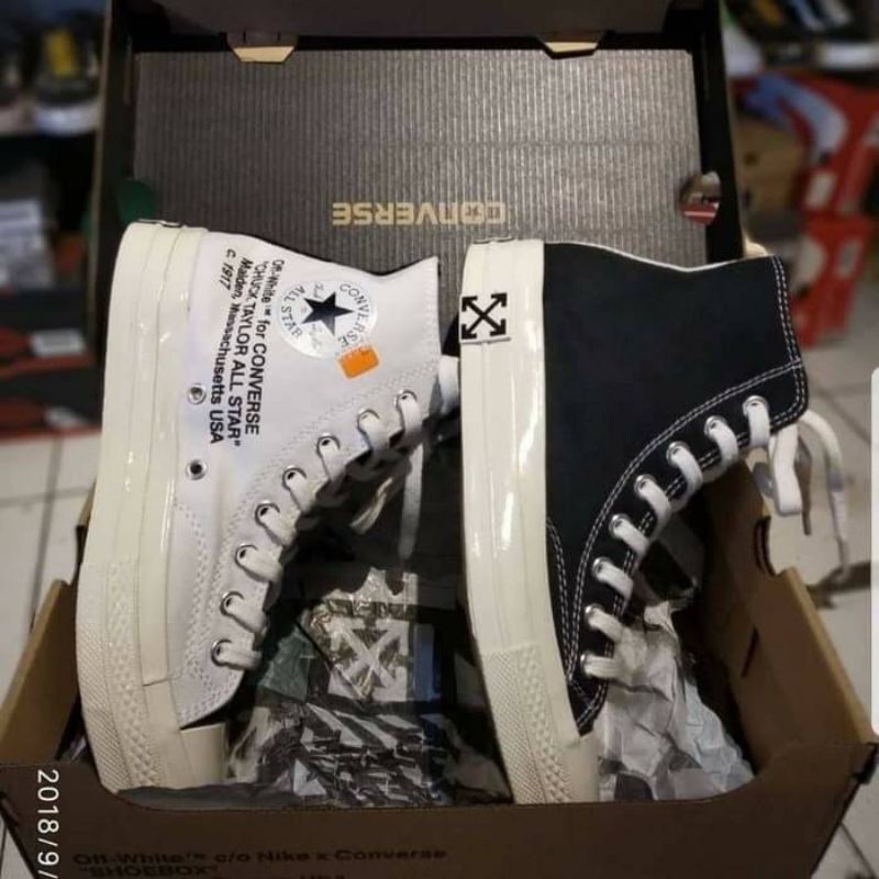 sepatu converse 70s x off white hi two tone black white sepatu converse original