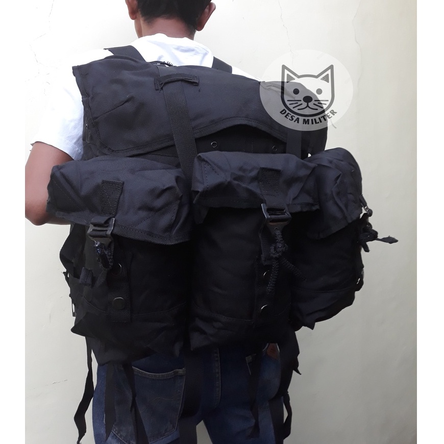 Ransel Tempur Hitam Brimob Tas Ransel Korea