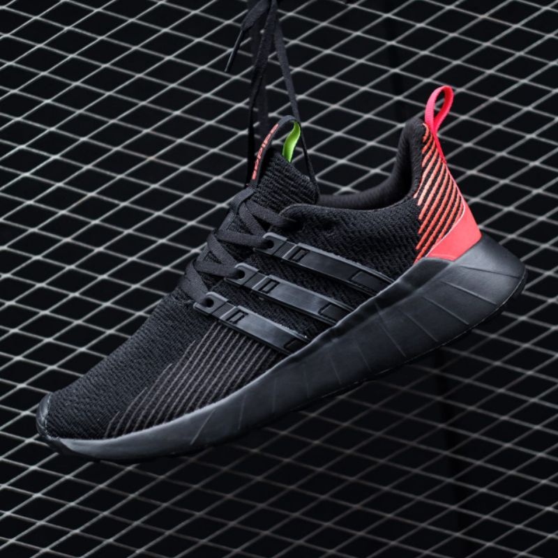 SEPATU PRIA ADIDAS QUESTAR FLOW FULL BLACK ORANGE