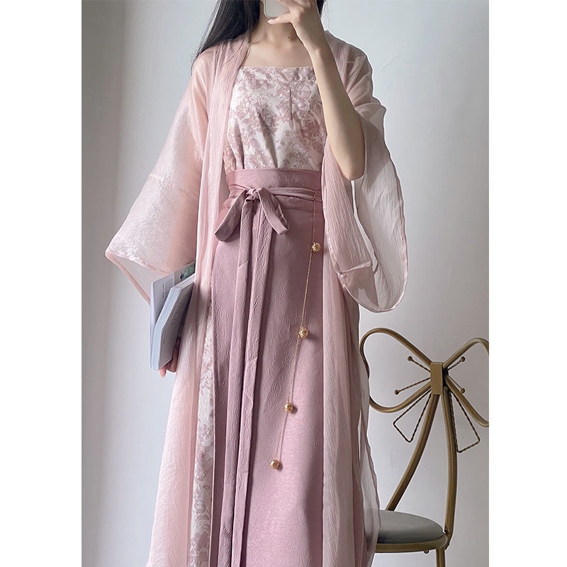 Ur Clothing Hanfu Wanita Warna Pink Soft China Style