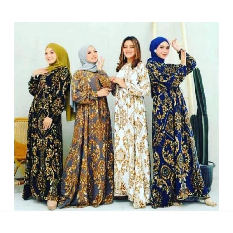 SULTAN MAXY DRESS PUSATGROSIR_SOLO/ HOMEY DRESS RAYON MOTIF ABSTRAK TERMURAH HITS SELEBGRAM