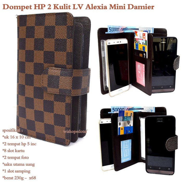HOT PRODUCT Dompet hp alexia kulit lv mini 2hp up to 5inc damier Diskon