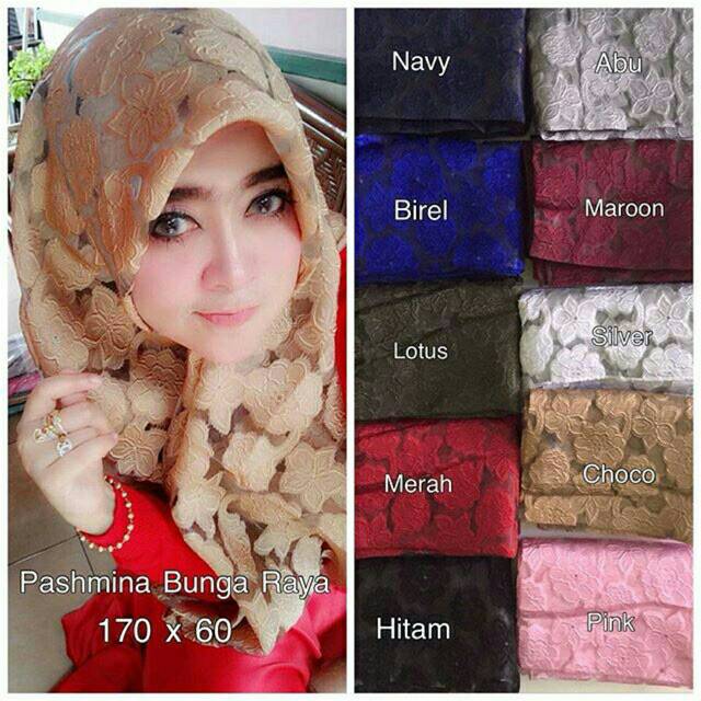 Phasmina organza bunga raya/organza motif/organza flowy/hijab organza murah/hijab kekinian