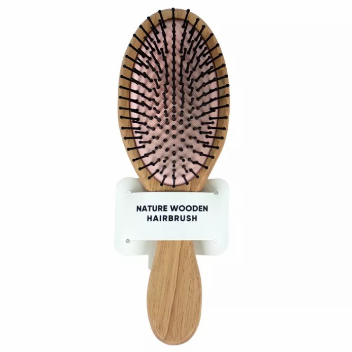 Sisir Miniso Nature Wooden Air Cushion Hairbrush-Medium Oval