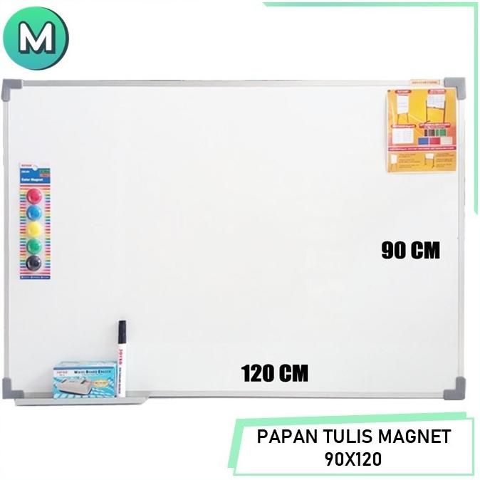 

Papan Tulis Magnet - White board Magnetic 90 x 120 - Bonus