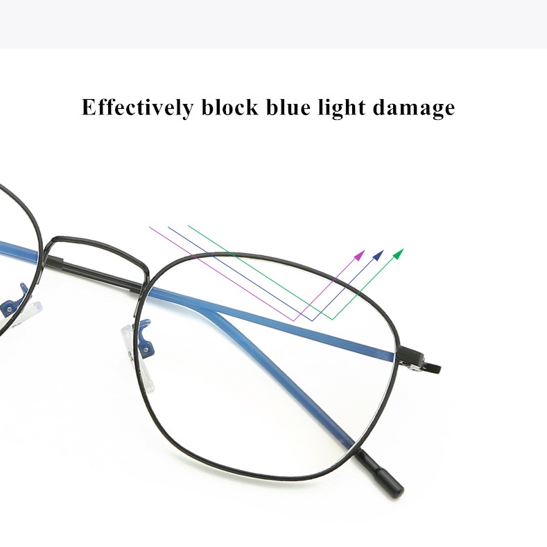 Anti Radaition Eyeglasses Metal Square Rectangle Full Rim for Women Men Vintage Oval Glasses