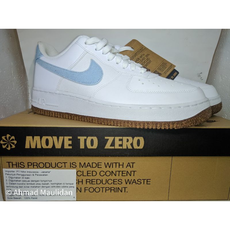 Original Resmi Nike Air Force 1 07 lv8 Indigo White