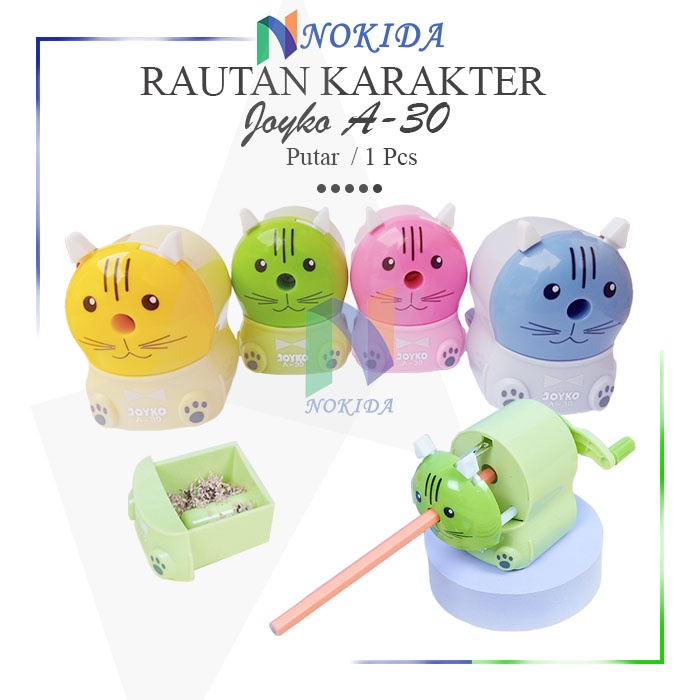 

Nokida Kerokan Putar Karakter Joyko [A-30] / Sharpener / Orotan Rautan Kucing / Serutan Pensil Putar Meja Super Tajam