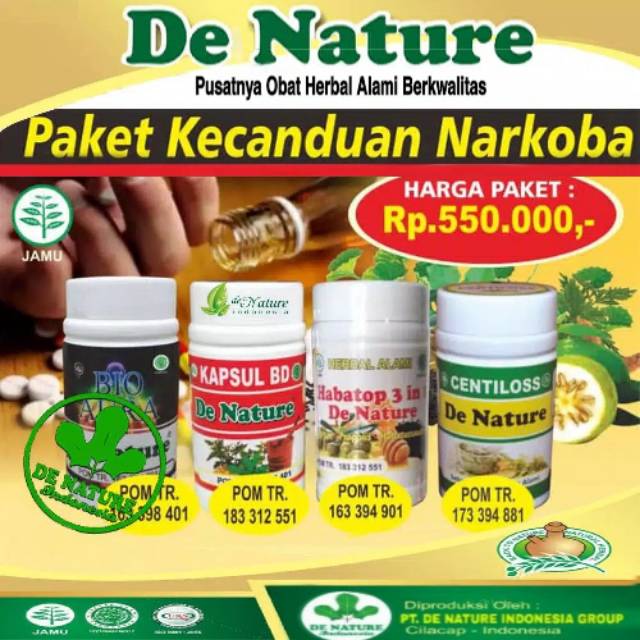 (1 Paket Lengkap) OBAT HERBAL KECANDUAN NARKOBA NARKOTIKA & OBAT-OBATAN / DENATURE
