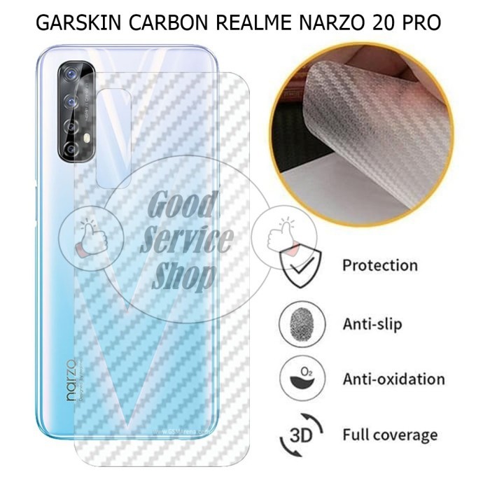 Garskin Carbon Realme Narzo 20 Pro Skin Handphone Anti Gores Belakang