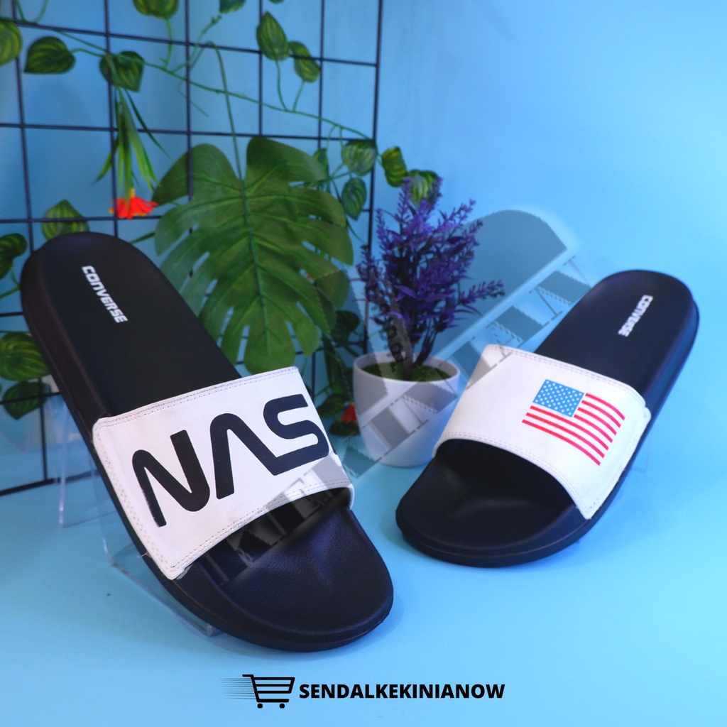 SANDAL SLOP NASSA TREND / SANDAL SLIDE HITAM / SANDAL SLIP ON TERBARU