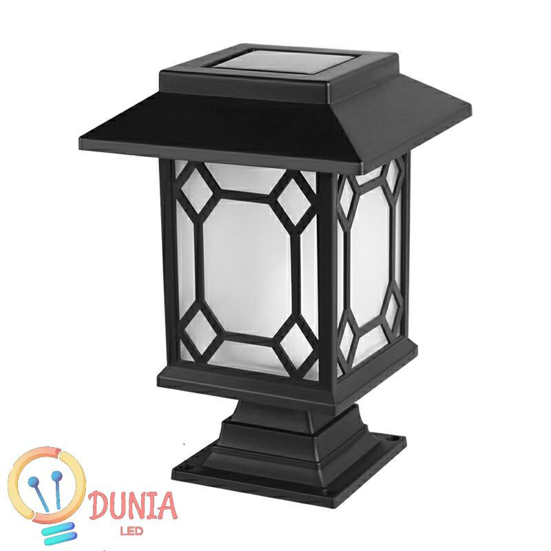 Lampu Taman Solar 5 LED Model Classic Sensor Cahaya / Lampu Taman Tenaga Surya Besar Bisa Untuk Pagar