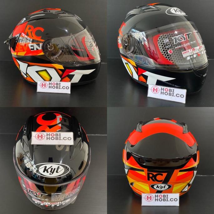 Helm Full Face Kyt Rc7 Rc-7 Rc Seven Motif #19 Black Orange Asyaqilamall