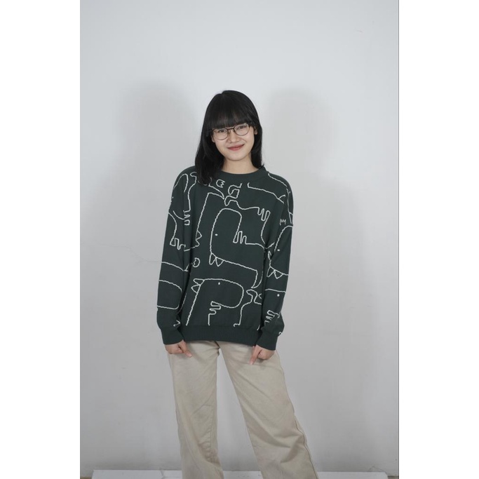 Yuji Sweater Blouse Oversized Jumbo Lebar Rajut Knit  (4261)