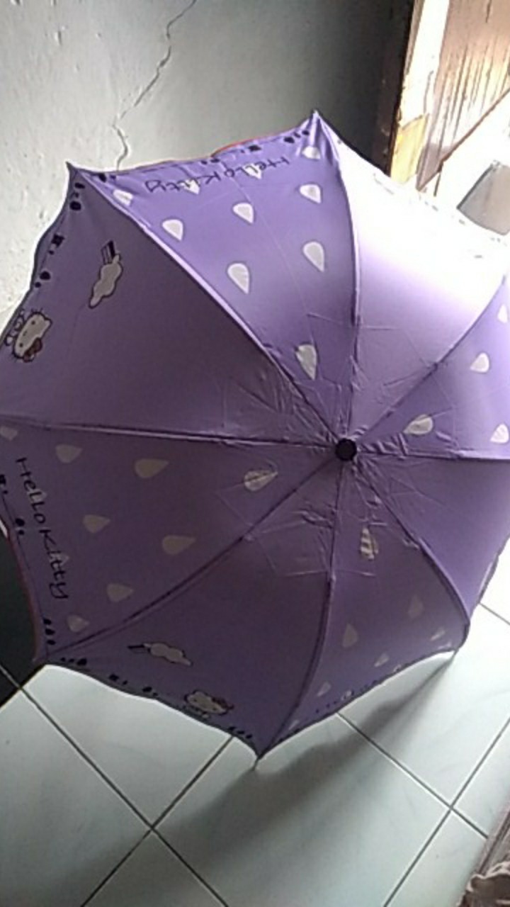 Payung Lipat Korea Jepang Fancy Hello Kitty Uv Protection