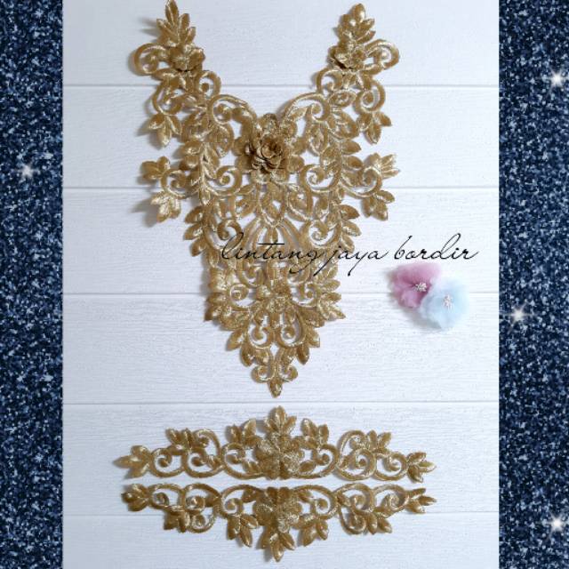 Renda bordir tempel coker bunga