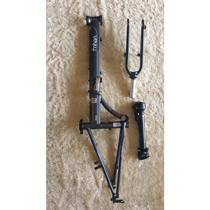 Frame Fork plus Handlepost Fnhon Storm V Brake 20 22 inch Warna ABU ABU Chromlly