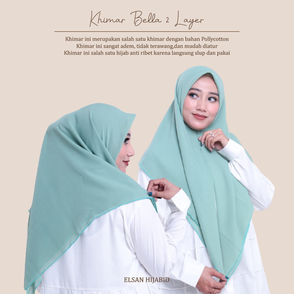 Jilbab Bella square instant 2 layer