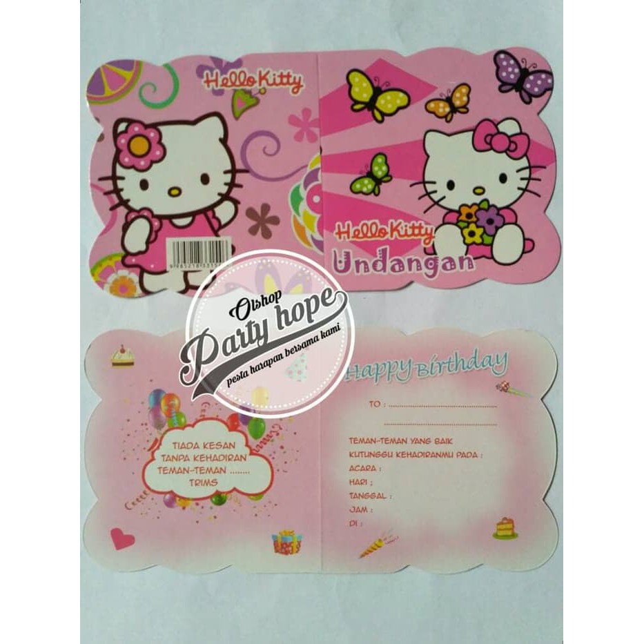 Psh 488 Kartu Undangan Ulang Tahun Undangan Ultah Hello Kitty