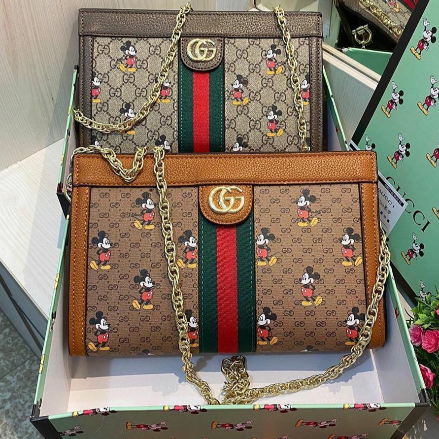 Tas Wanita Slempangbag Gucci 60349 Clutch Mickey Freebox